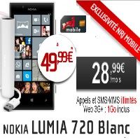 Exclusivité NRJ Mobile : Le Nokia Lumia 720 à 49.99€ avec un forfait illimité à 28.99€