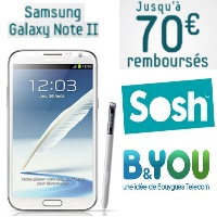Promotion : Samsung Galaxy Note 2 chez B&You et Sosh