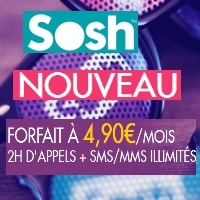 Le Forfait Sosh 2h00 à moins de 5€ est disponible