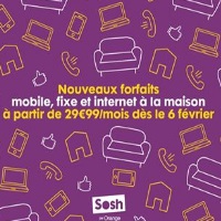 ADSL sans TV + forfait mobile 2h à partir de 29.99€ chez Sosh !