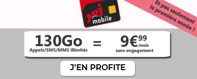 Forfait 130 Go à NRJ Mobile