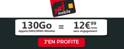 Forfait 130 Go à 12,99 euros chez NRJ Mobile