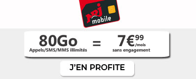 Forfait 80 Go à 7,99 euros de NRJ Mobile