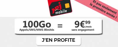 Forfait 100 Go à 9,99? de NRJ Mobile