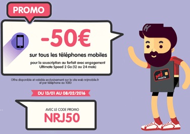 NRJ Mobile : Jusqu'à 150€ de remise sur une sélection de Smartphones !