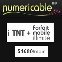Internet et mobile illimité à moins de 60euros chez Numericable