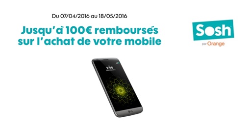 Nouvelles promos SOSH smartphone : Jusqu'à 100 euros remboursés sur 7 modèles 