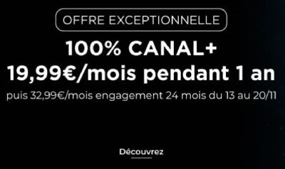 Promo Canal+ pour les abonnés Freebox jusqu'au 20 novembre