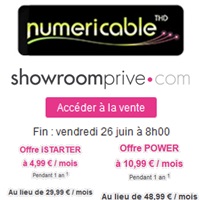 Vente Privée : La Fibre de Numericable à partir de 4.99€ par mois sur Showroomprive.com !