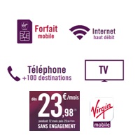 Votre forfait internet et un forfait mobile pour 23.98€ par mois chez Virgin en promo !