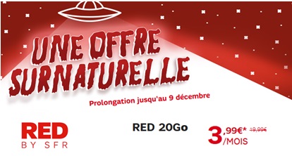 Le forfait illimité RED By SFR avec 20Go à 3.99€ prolongé !