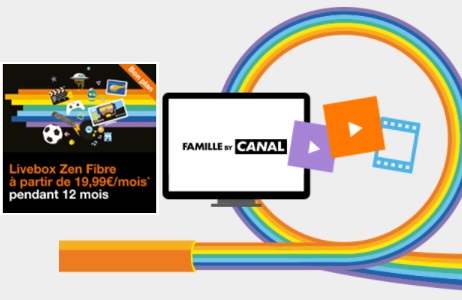 Les offres Livebox Fibre Orange avec ou sans le bouquet Famille By Canal à partir de 19.99 euros