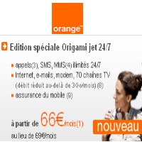 Nouveau forfait Edition Spéciale Origami Jet 24/7J Orange