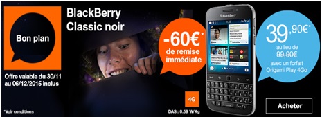 BlackBerry Classic en promo chez Orange !