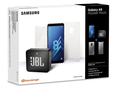 Le Samsung Galaxy A8 à seulement 249€ avec une enceinte JBL Go 2 et des accessoires d'offerts (pack boulanger)