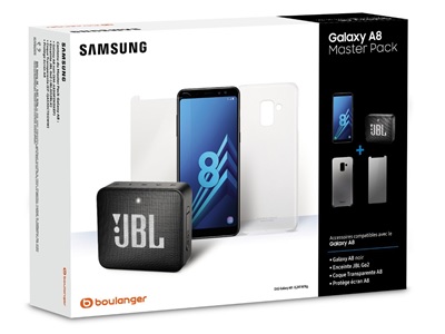 Le Samsung Galaxy A8 à seulement 249€ avec une enceinte JBL Go 2 et des accessoires d'offerts (pack boulanger)