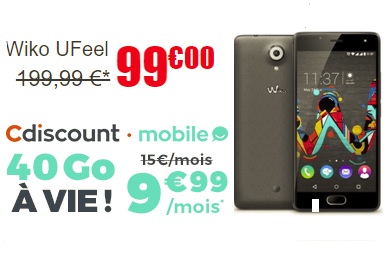 Bon plan : forfait 40Go à 9.99 euro à VIE + Wiko UFeel à 99 euros chez Cdiscount