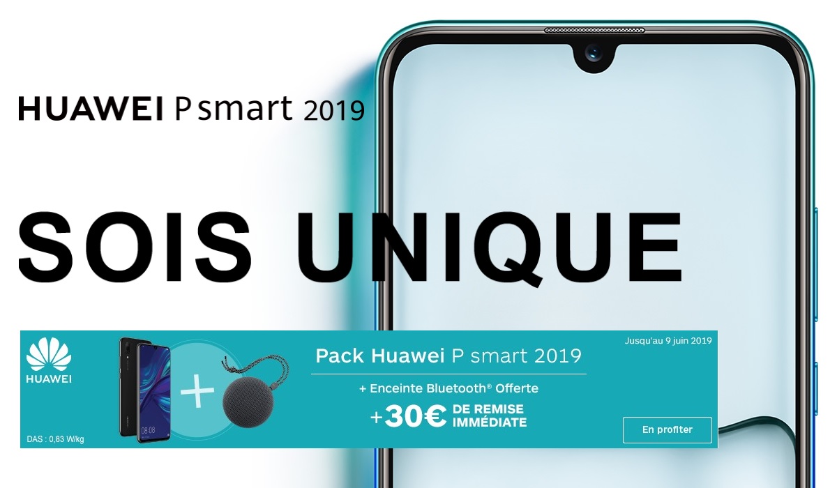 Promo Huawei : le pack P Smart 2019 + enceinte offerte à 219 euros chez Boulanger