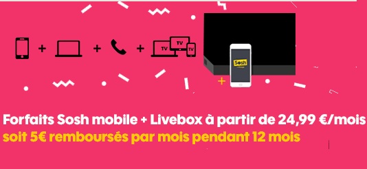 Votre pack livebox + forfait mobile en promo chez Sosh !