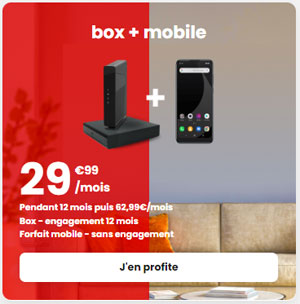 Pack SFR Box Fibre Starter + Forfait mobile 80 Go