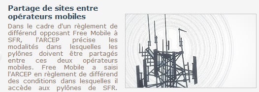 Partage de pylônes : L’Arcep ordonne à SFR de répondre à la demande de Free Mobile ! 