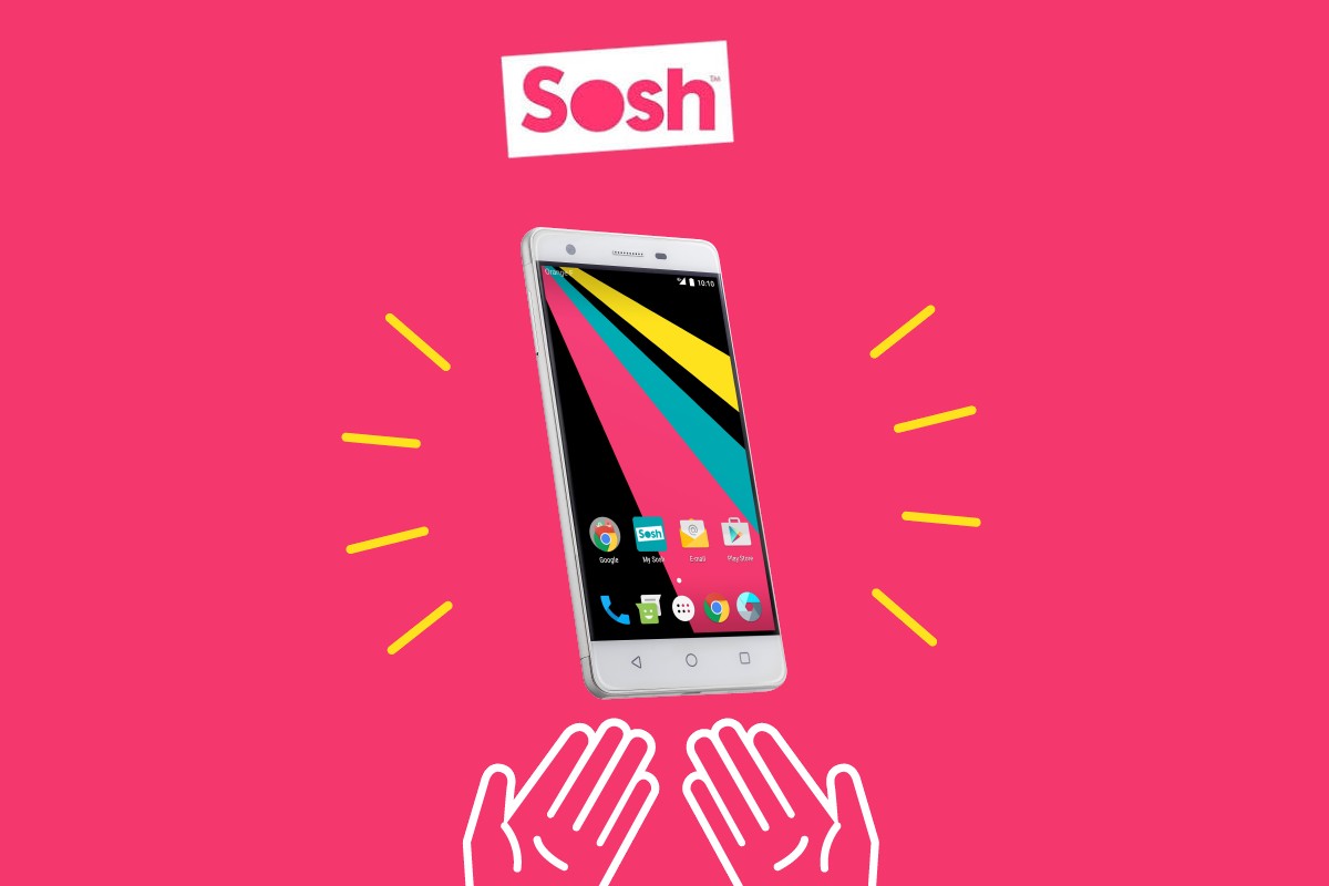 Un smartphone avec le logo de l'opérateur mobile Sosh