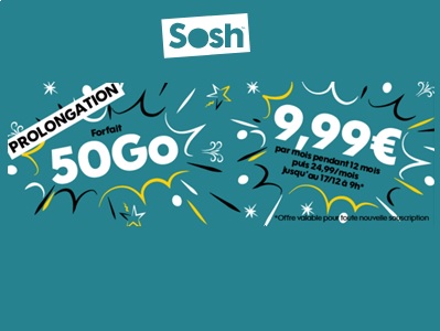 Une semaine supplémentaire pour profiter de la réduction SOSH de 15 euros sur un forfait mobile