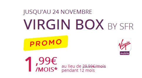 La Virgin Box à 1.99€ pendant 12 mois prolongée jusqu'au 24 Novembre 2015 !