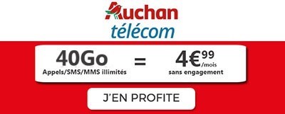 Forfait Auchan Telecom 40Go à 4.99?