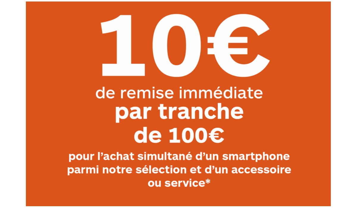 Boulanger : 10 euros de remise par tranche de 100 euros pour l’achat simultané d’un Smartphone et d’un accessoire