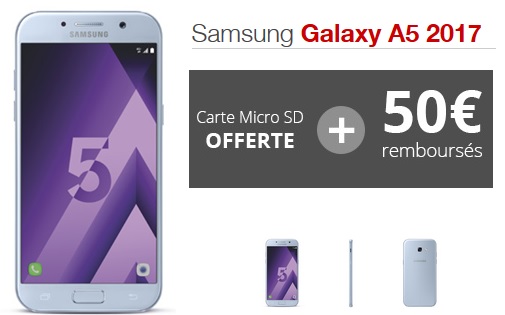 Nouveau bon plan Free Mobile : carte SD de 128Go offerte avec le Samsung Galaxy A5 2017