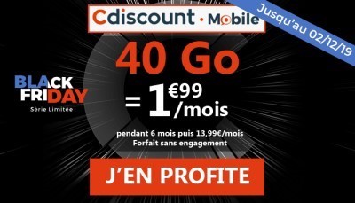 Forfait Cdiscount Mobile 40Go