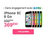 Promo sur l'iPhone 5C avec B&You de Bouygues Telecom !