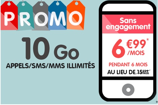 Nouvelle promo NRJ Mobile : le forfait illimité 10Go à 6.99 euros par mois 