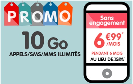 Le forfait sans engagement avec 10Go à 6.99 euros par mois est toujours disponible chez NRJ Mobile
