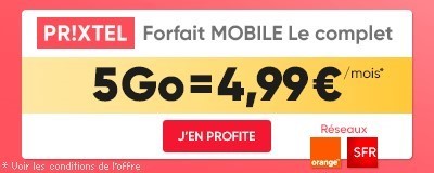 forfait Prixtel 5Go