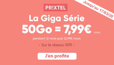 Forfait Prixtel vente privée 50Go