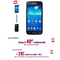 Opération Spéciale Virgin Mobile : Le Samsung Core 4G à 1€ jusqu'au 24 juin