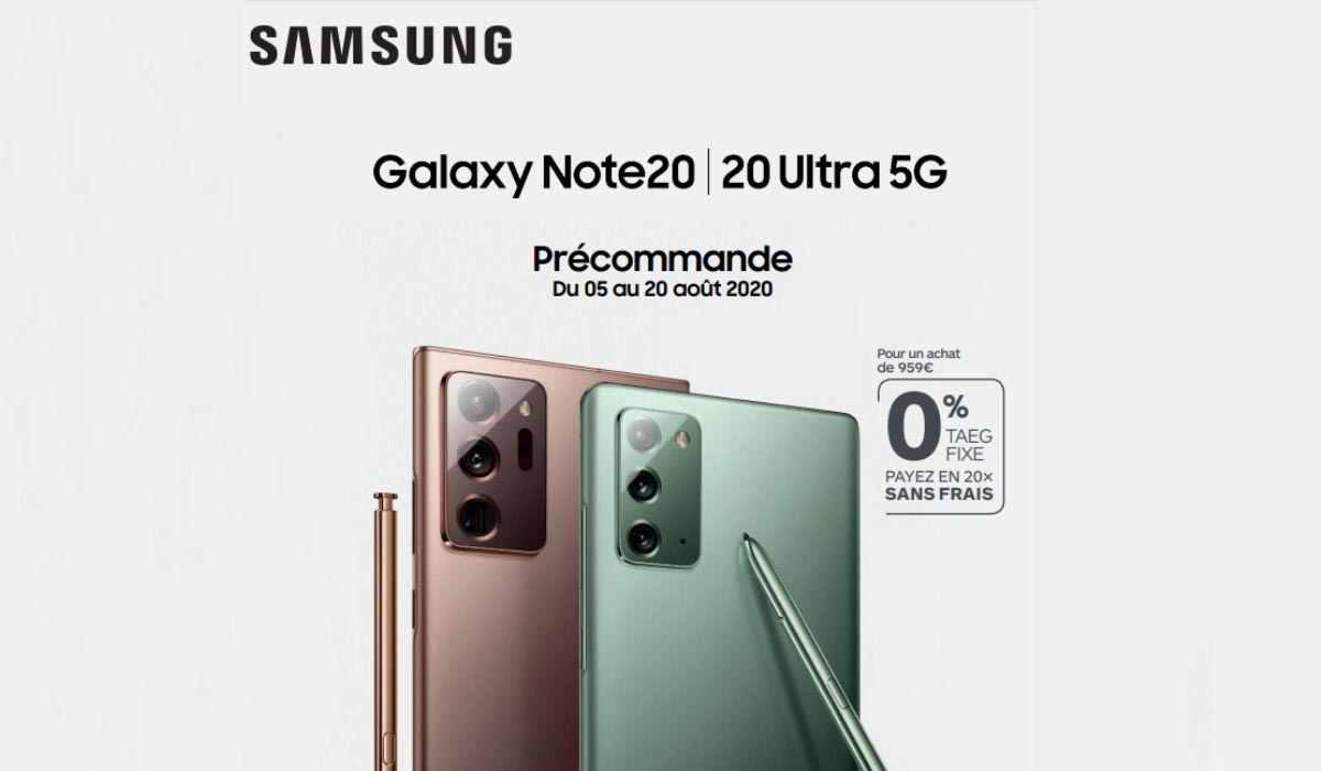 Galaxy Note 20 ou 20 Ultra 5G en plusieurs fois sans frais ! ????
