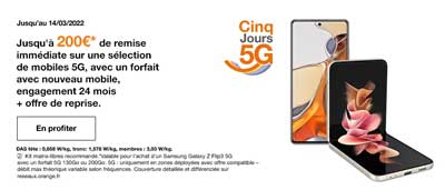 Promo Smartphone 5G chez Orange