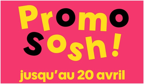 PROMO SOSH : 10€/mois de remise pendant un an sur les forfaits Sosh 5Go et 10Go