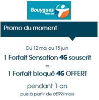 Un forfait bloqué 4G gratuit chez Bouygues Telecom 