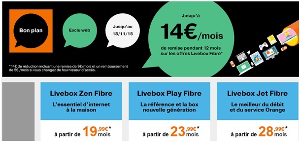 Bon plan Orange : Jusqu’à 14€ de remise sur les offres Livebox Fibre !