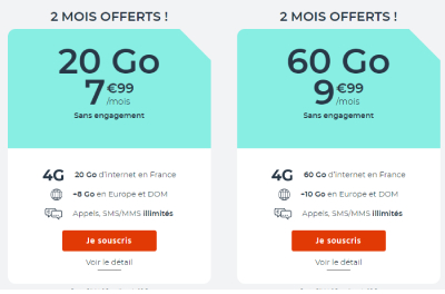 promos Cdiscount Mobile 20Go et 70Go