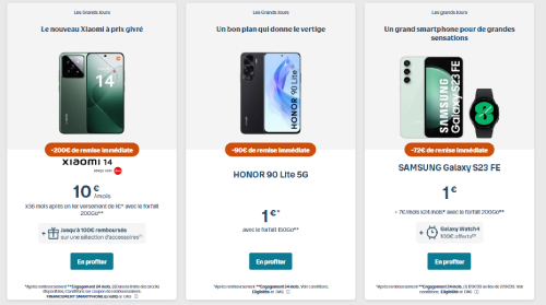 promos Smartphones - 200 euros Bouygues Telecom