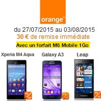 Exclu Web Orange : Le Galaxy A3,  BlackBerry Leap, Xperia M4 Aqua en promo avec un forfait bloqué M6 Mobile !
