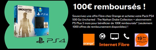 PS4 Uncharted : 100€ remboursés avec une livebox Fibre Orange à partir de 19.99€ !