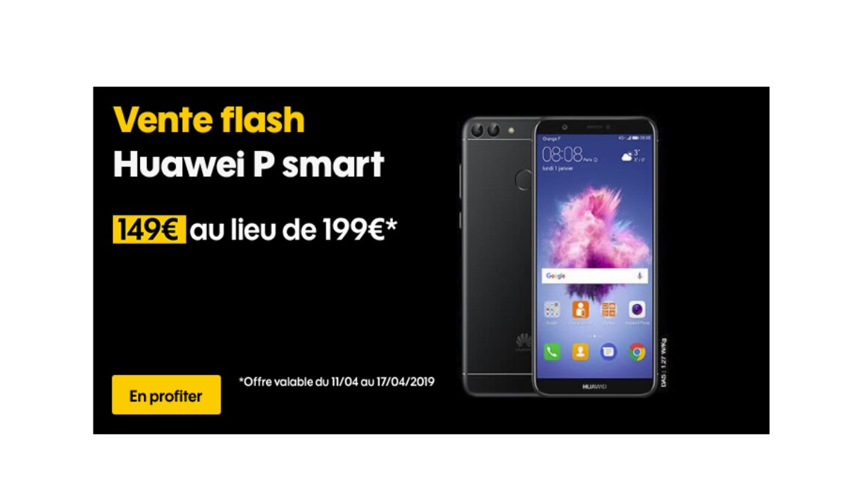 Bon plan : Le Huawei P Smart en vente flash à 149 euros chez SOSH et Orange 