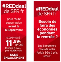 #REDdeal : Le forfait tout illimité sans engagement à 11.99€ pendant 6 mois