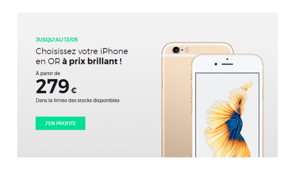 Un forfait mobile RED avec un max de 4G pour votre iPhone en OR à prix brillant !
